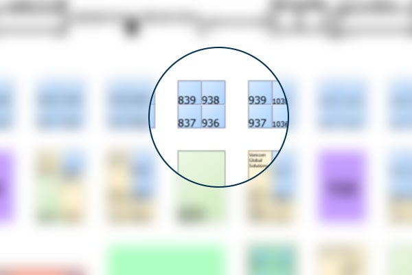 example of an inline booth on a floor map